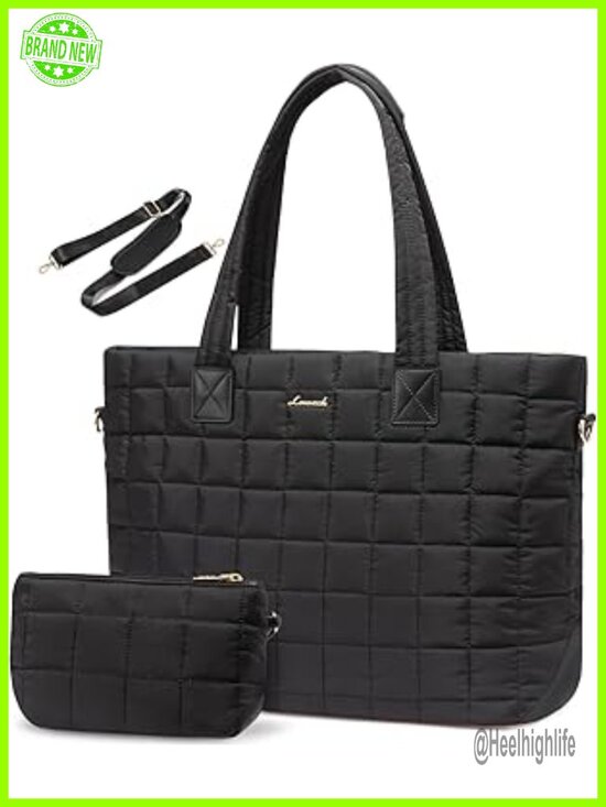 Other - Lightweight Quilted Laptop Tote Bag for Women, 15.6" Work Tote with Padded
